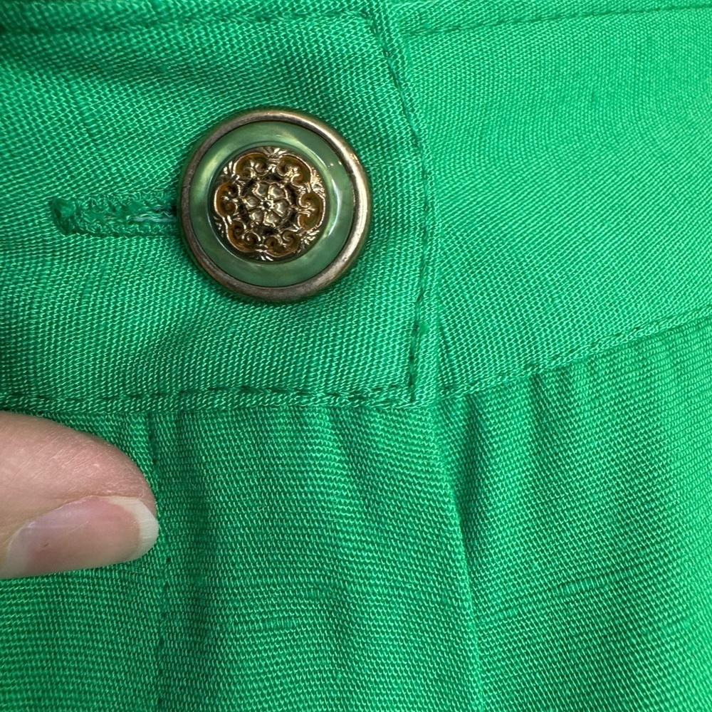 Vintage pleats kelly Green cropped Pants size 42 - Picture 5 of 12
